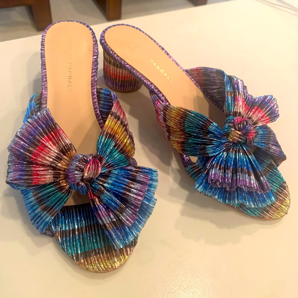 🌈EUC Loeffler Randall EMILIA Pleated Bow Sandal🌈